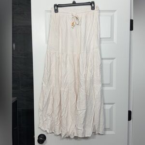 Elegant Cream Maxi Skirt